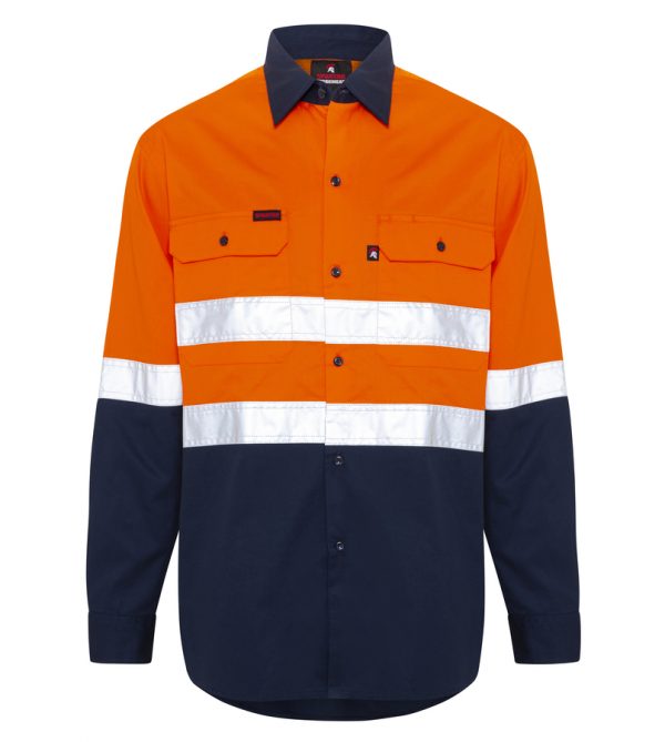 63116-HiVis-Taped-Shirt–Orange-Navy-1