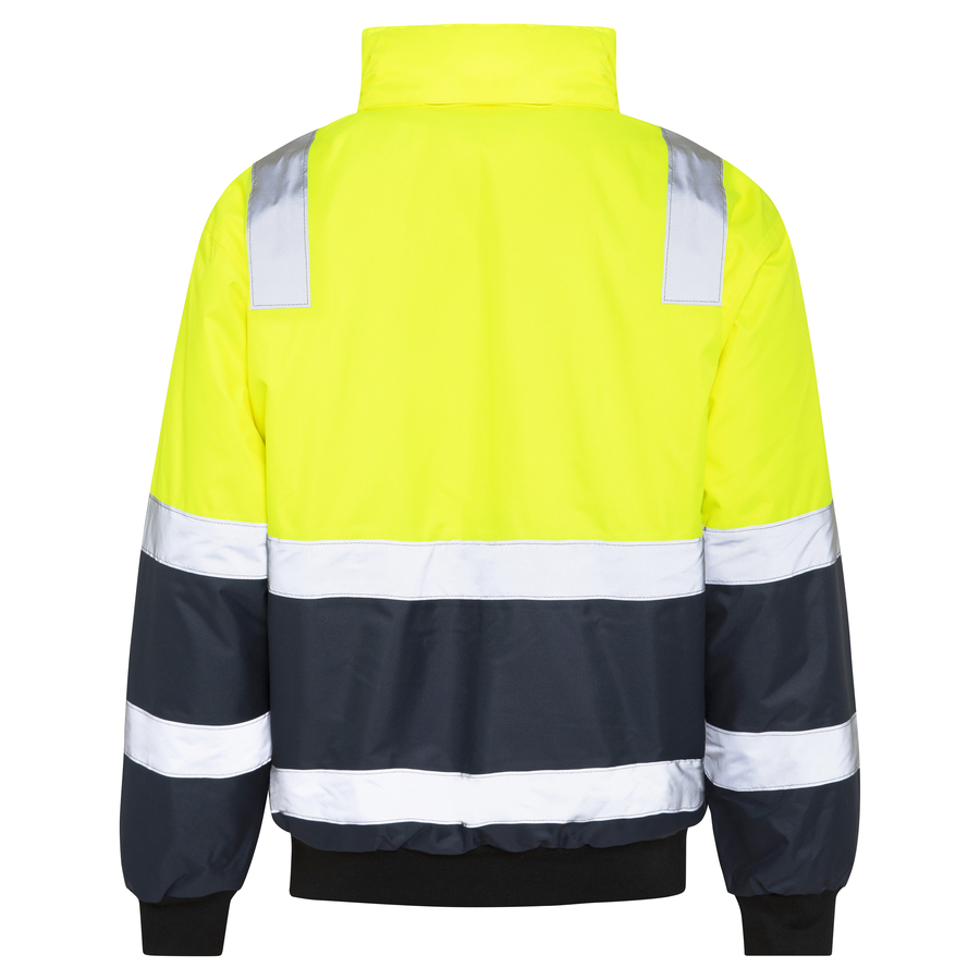 Taped Waterproof Hi Vis Bomber Jacket - Yellow/Navy - Delta Safety ...