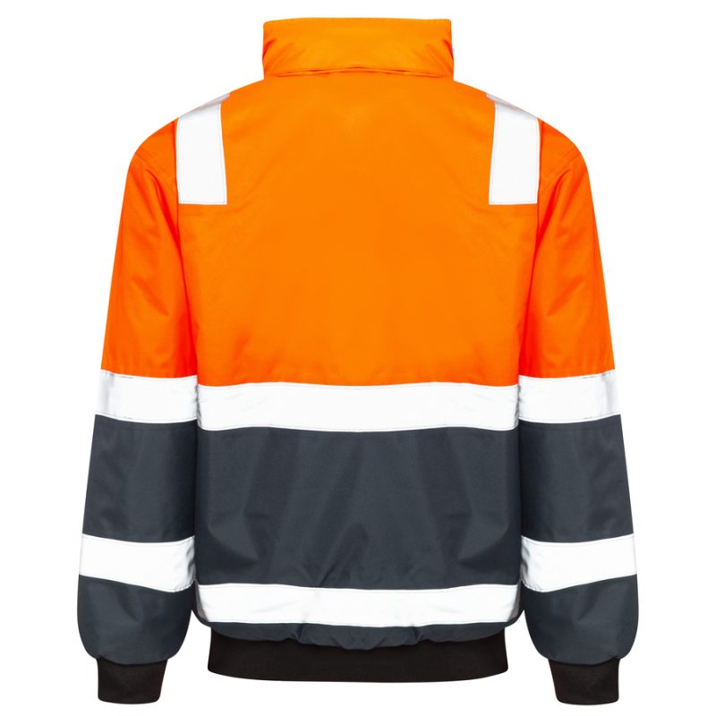 Taped Waterproof Hi Vis Bomber Jacket - Orange/Navy - Delta Safety ...