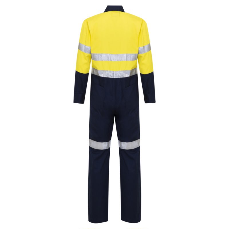 61666-Cotton-Drill-Overalls-Taped- Yellow-Navy-2